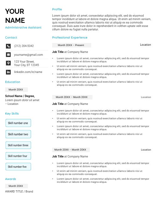 Resume Template Cascade ivorylearn.com